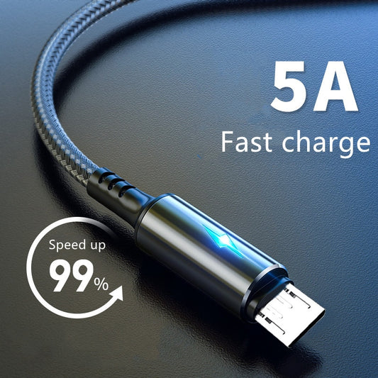 5A LED Micro USB Cable Fast Charging Micro Data Cord